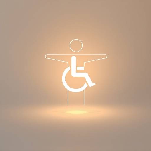 Toegankelijkheid pictogram, een figuur met uitgestrekte armen die inclusiviteit symboliseert